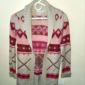 Girls Aztec Print Sweater/ Cardigan